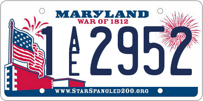 MD license plate 1AE2952