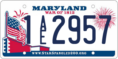 MD license plate 1AE2957