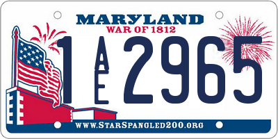 MD license plate 1AE2965