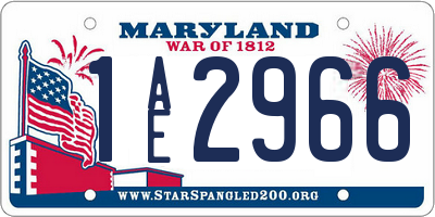 MD license plate 1AE2966