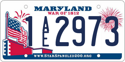 MD license plate 1AE2973