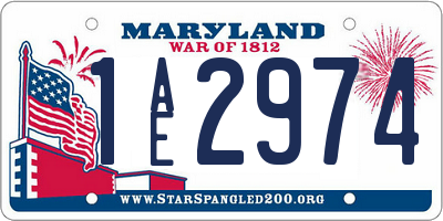 MD license plate 1AE2974