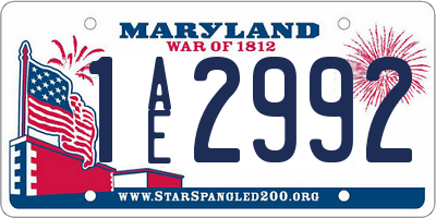 MD license plate 1AE2992