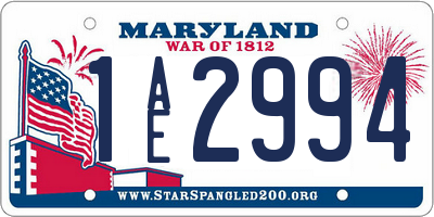 MD license plate 1AE2994