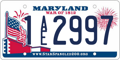 MD license plate 1AE2997