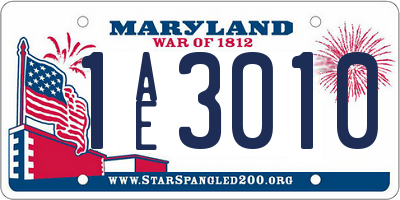 MD license plate 1AE3010