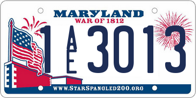 MD license plate 1AE3013