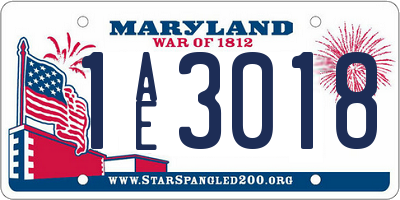 MD license plate 1AE3018