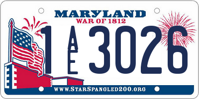 MD license plate 1AE3026
