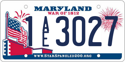 MD license plate 1AE3027
