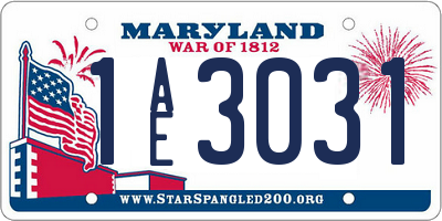 MD license plate 1AE3031