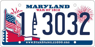 MD license plate 1AE3032