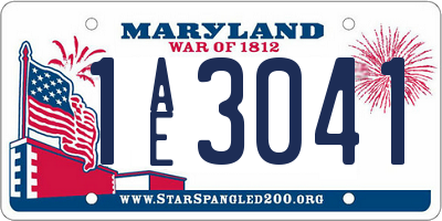 MD license plate 1AE3041