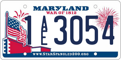 MD license plate 1AE3054
