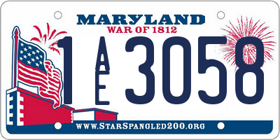 MD license plate 1AE3058