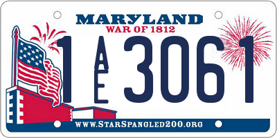 MD license plate 1AE3061