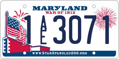 MD license plate 1AE3071