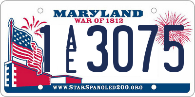 MD license plate 1AE3075