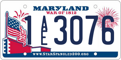 MD license plate 1AE3076