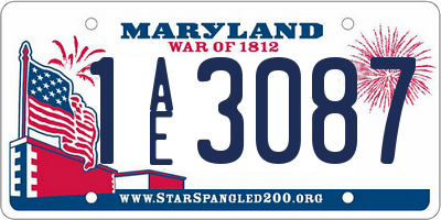 MD license plate 1AE3087