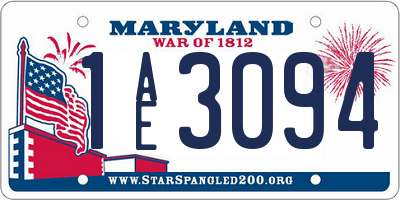 MD license plate 1AE3094