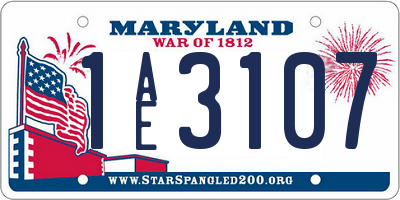 MD license plate 1AE3107