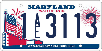 MD license plate 1AE3113