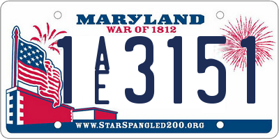 MD license plate 1AE3151