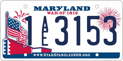 MD license plate 1AE3153