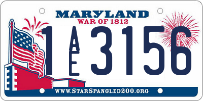MD license plate 1AE3156