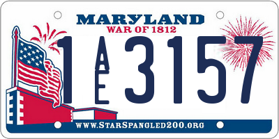 MD license plate 1AE3157