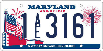 MD license plate 1AE3161