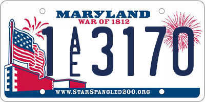 MD license plate 1AE3170