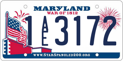 MD license plate 1AE3172