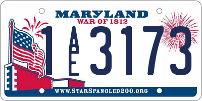 MD license plate 1AE3173