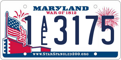 MD license plate 1AE3175