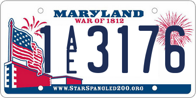 MD license plate 1AE3176