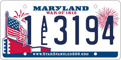 MD license plate 1AE3194