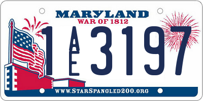 MD license plate 1AE3197