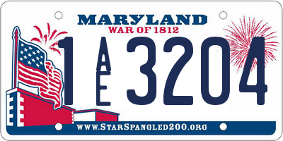 MD license plate 1AE3204