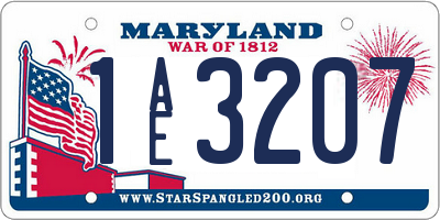 MD license plate 1AE3207