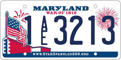 MD license plate 1AE3213