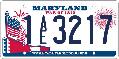 MD license plate 1AE3217