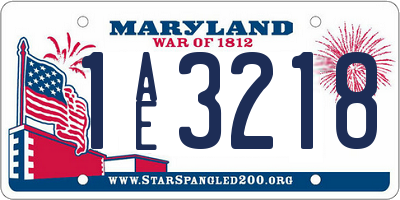 MD license plate 1AE3218