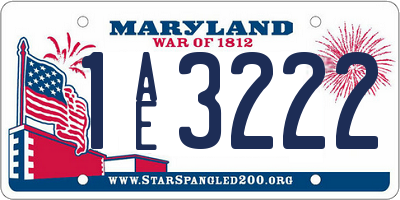MD license plate 1AE3222
