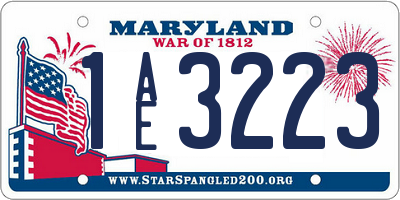 MD license plate 1AE3223