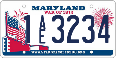 MD license plate 1AE3234