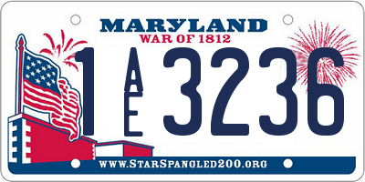 MD license plate 1AE3236