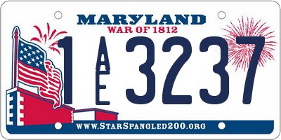 MD license plate 1AE3237