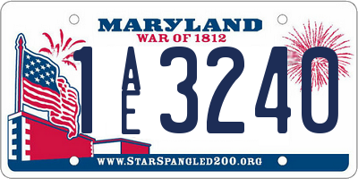 MD license plate 1AE3240